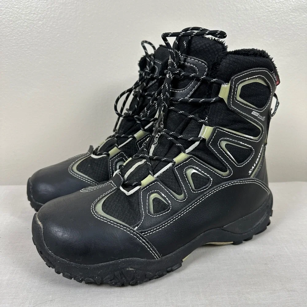 Salomon Men's 8‎ Winter Boots Black ClimaShield Waterproof Insulated